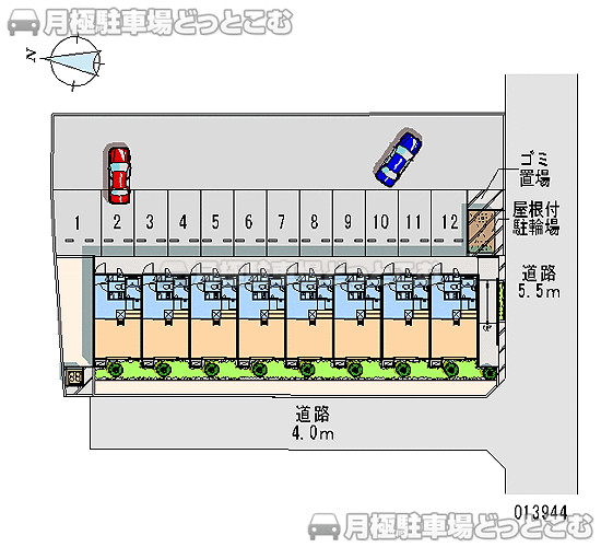 本庄市栄1－2－14の月極駐車場1