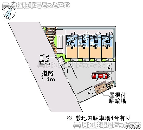 宇部市東新川町2－12の月極駐車場1