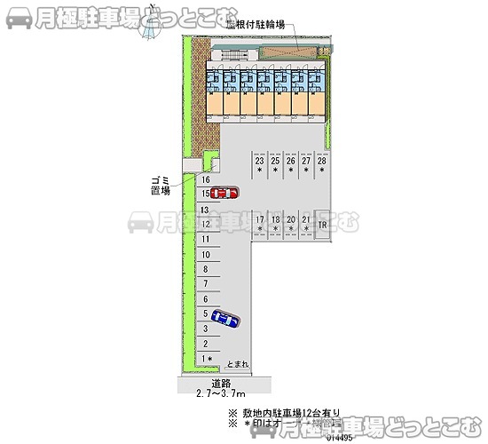 伊丹市北河原4－2－2の月極駐車場1