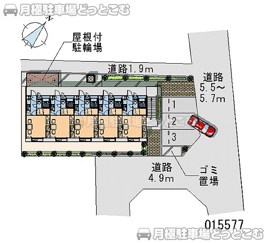 府中市南町3－3－46の月極駐車場1