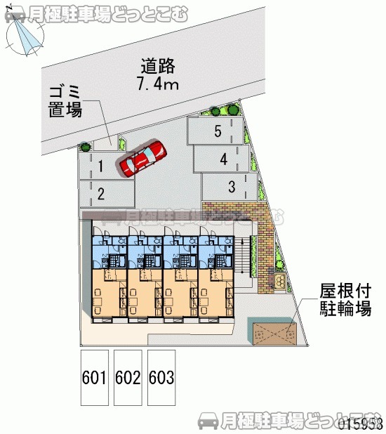 福島市八島町3－17の月極駐車場1