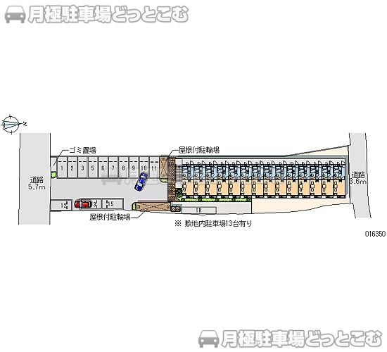 東大阪市中石切町5－1－11の月極駐車場1