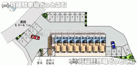 南アルプス市下宮地217－21の月極駐車場1