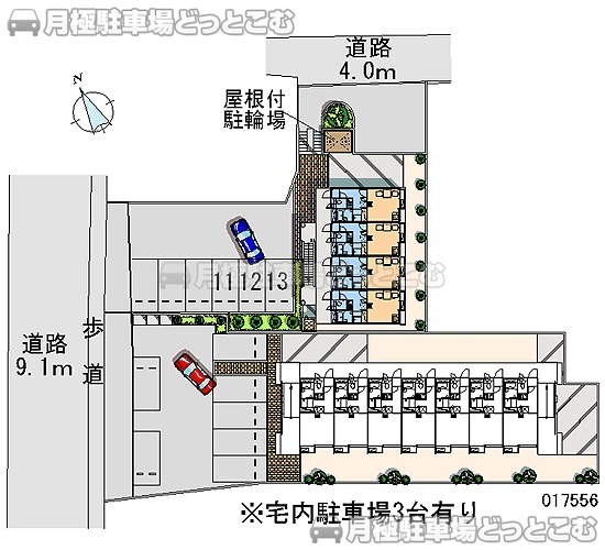 調布市深大寺南町4－14－14の月極駐車場1