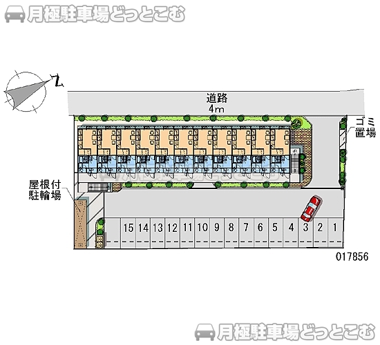 下関市綾羅木南町2－17－19の月極駐車場2