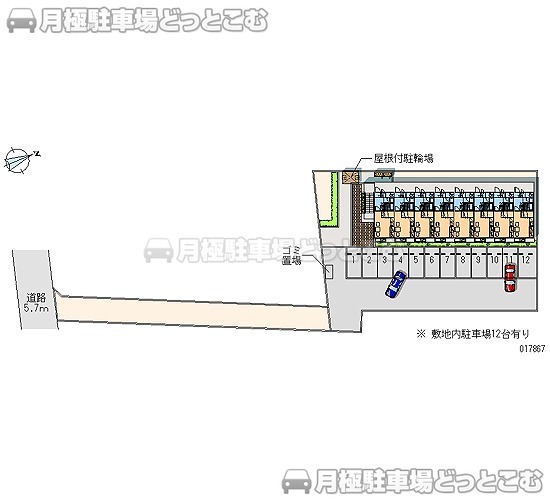 小山市雨ケ谷新田74－82の月極駐車場2