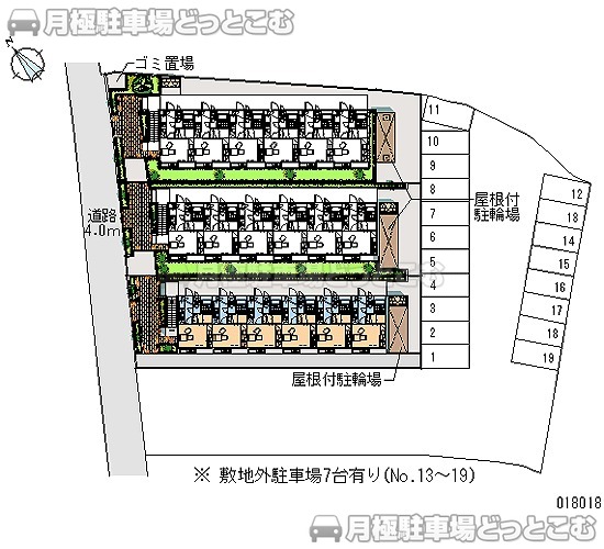 泉佐野市羽倉崎上町1－2－30の月極駐車場1