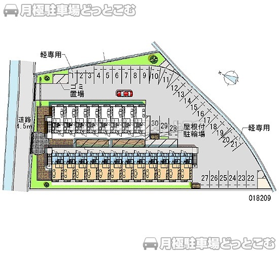 高知市若草南町6－43の月極駐車場1