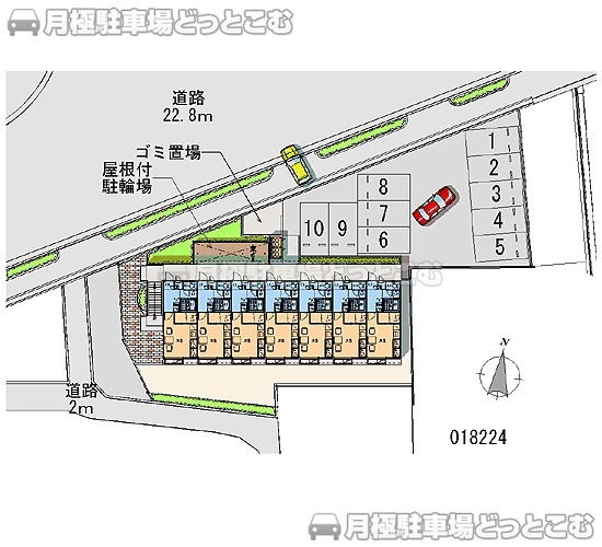 玉野市田井5－17－25の月極駐車場1