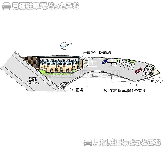 岡山市東区上道北方310－1の月極駐車場1