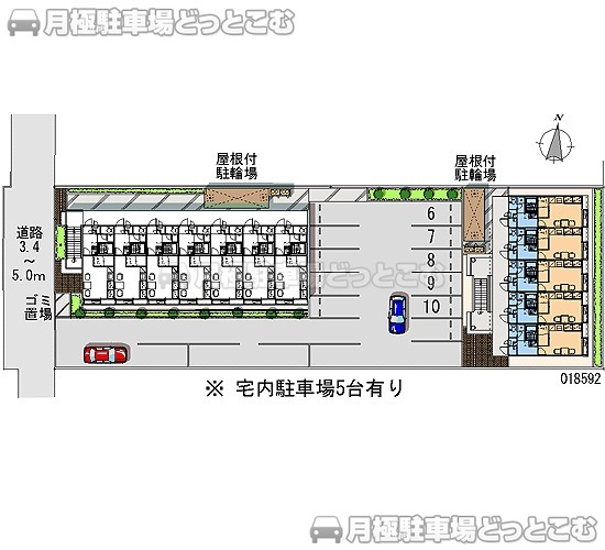 厚木市妻田北3－17－17の月極駐車場1