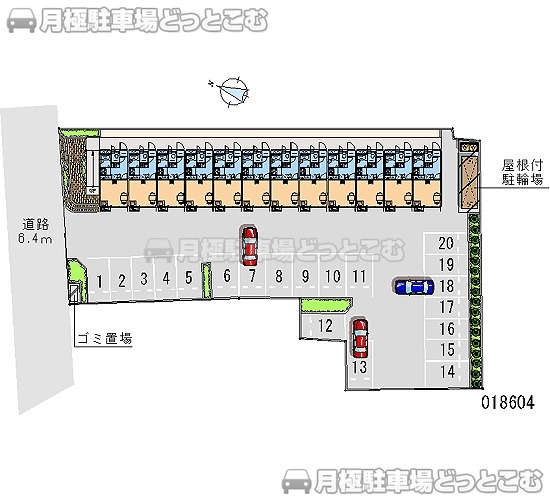 新潟市東区東中島2－18－11の月極駐車場1