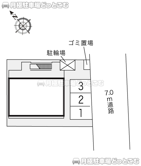 貝塚市海塚2－10－50の月極駐車場3