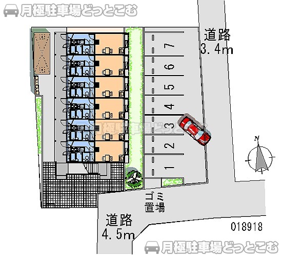 厚木市下荻野806－4の月極駐車場1