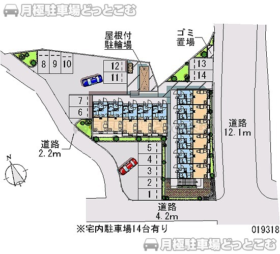 北九州市小倉南区葛原本町2－2－27の月極駐車場1