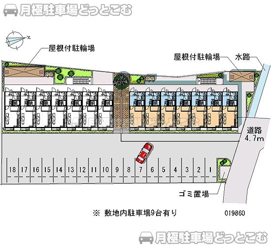 藤井寺市大井3－11－18の月極駐車場1