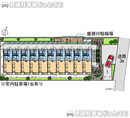 所沢市山口421－3の月極駐車場1