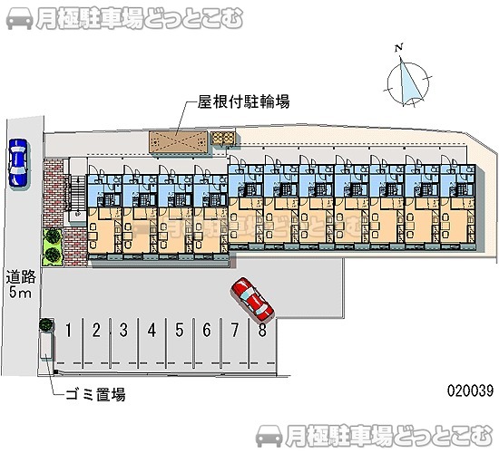 松山市立花4－2－14の月極駐車場1