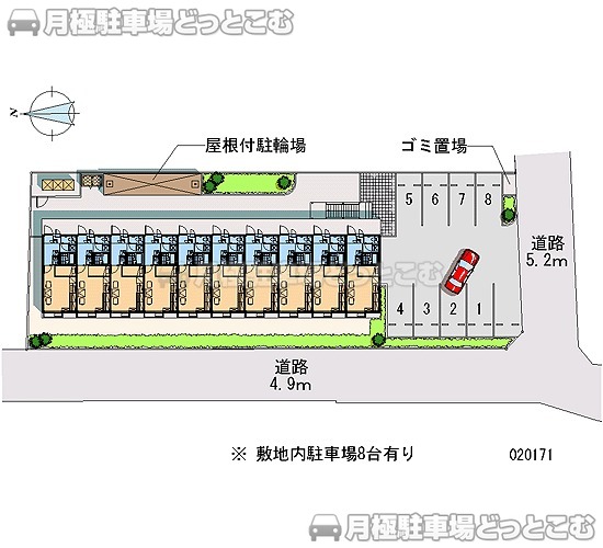 南河内郡河南町一須賀123－1の月極駐車場1