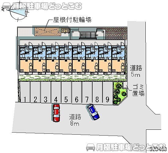 伊丹市北河原2－10－7の月極駐車場1