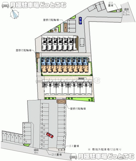 太田市内ケ島町226－1の月極駐車場1
