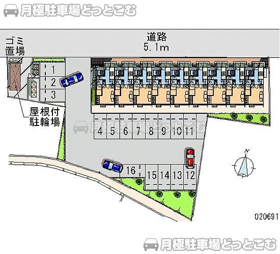 本宮市本宮鳴瀬33－1の月極駐車場1