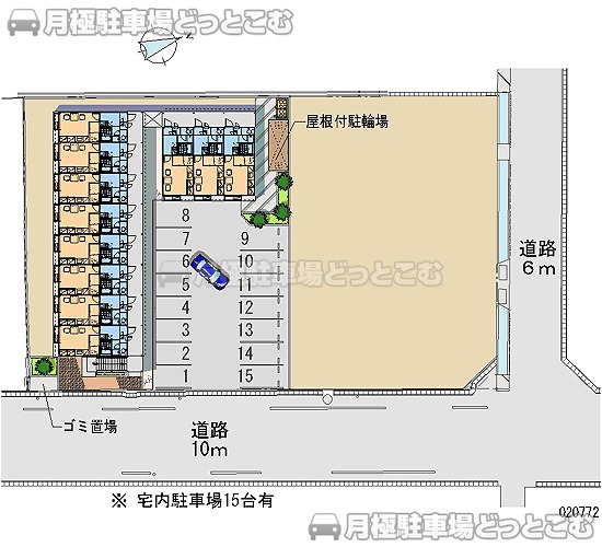 山陽小野田市北竜王町10－3の月極駐車場1