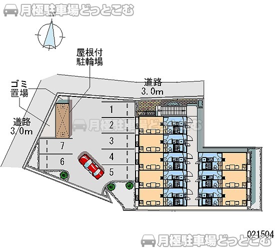 伊丹市北伊丹4－63－1の月極駐車場2