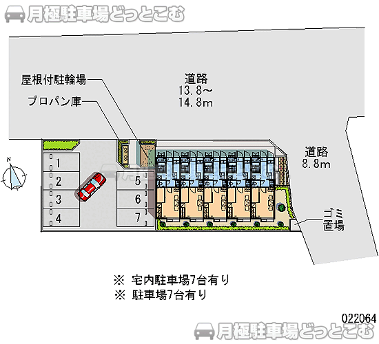 熊谷市妻沼東5－27の月極駐車場1