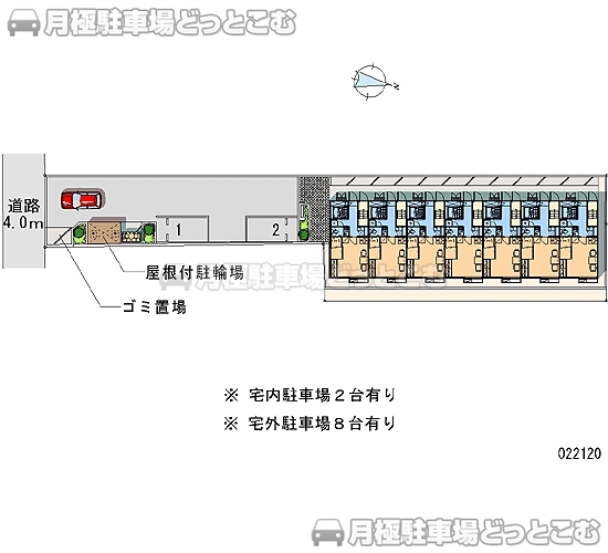 北足立郡伊奈町小室5656－1の月極駐車場2