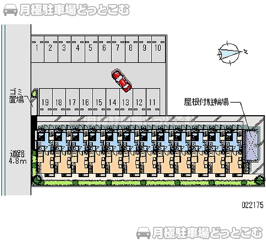 福島市鳥谷野舘52－5の月極駐車場2