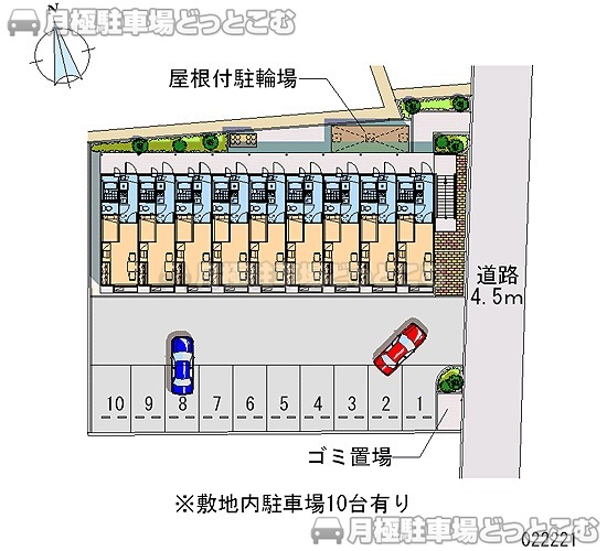 岡山市北区北方3－6－38の月極駐車場1