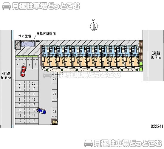 富山市向新庄6－9－22の月極駐車場1
