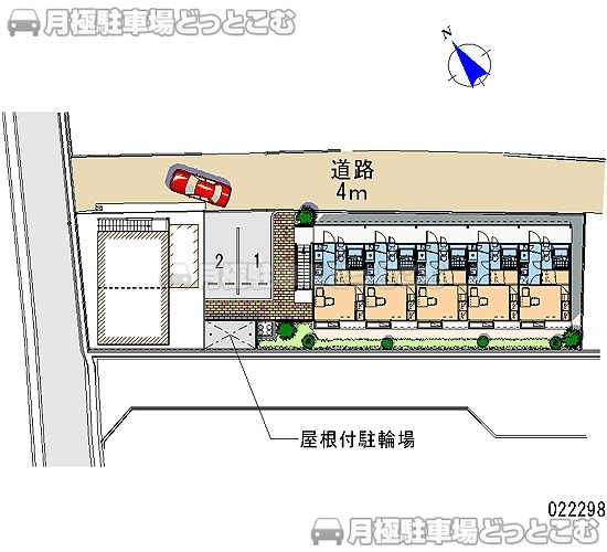 岡山市北区津島福居2－1－16－2の月極駐車場1