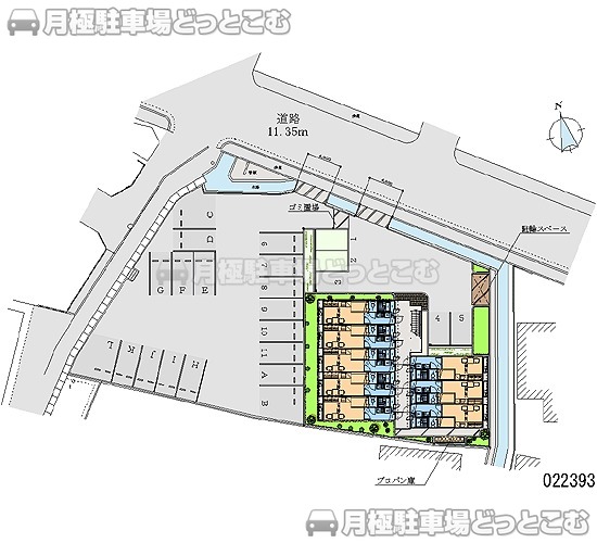 堺市東区日置荘北町2－22－5の月極駐車場1