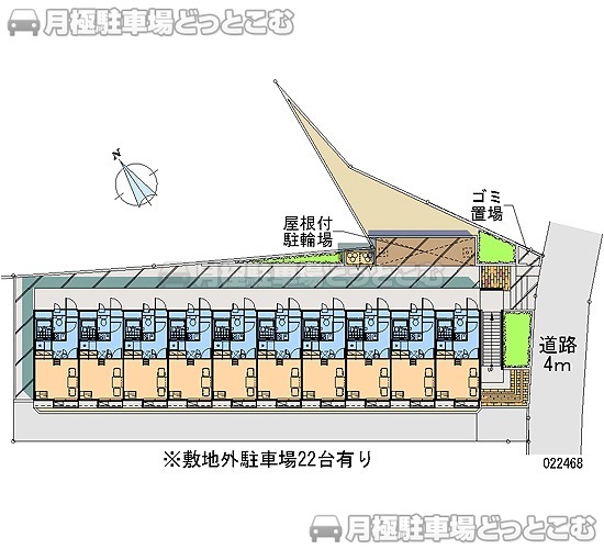 日立市金沢町4－3－25の月極駐車場1