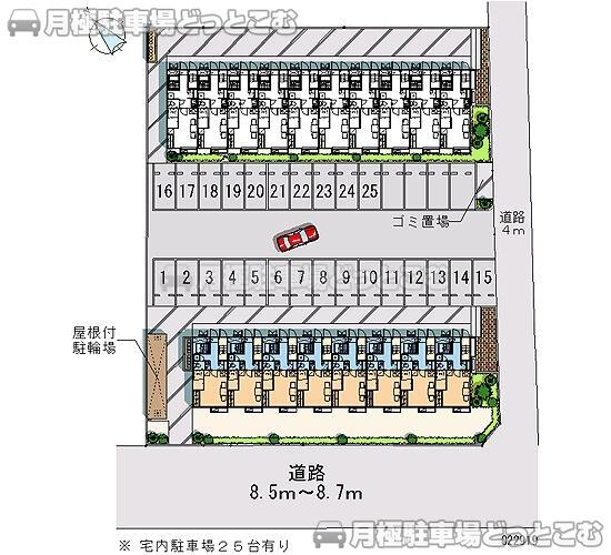 桐生市三吉町1－3－18の月極駐車場2