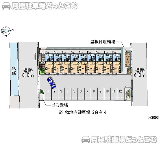 岡山市北区西長瀬1204－6の月極駐車場1