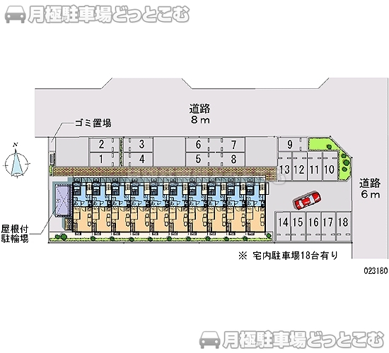長岡市天神町104－5の月極駐車場2