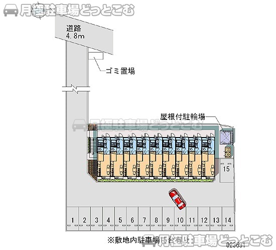 伊達市保原町京門6－13の月極駐車場1