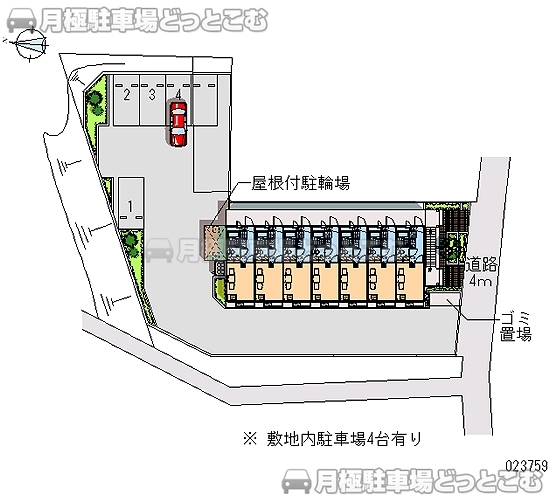 八王子市石川町606－1の月極駐車場2