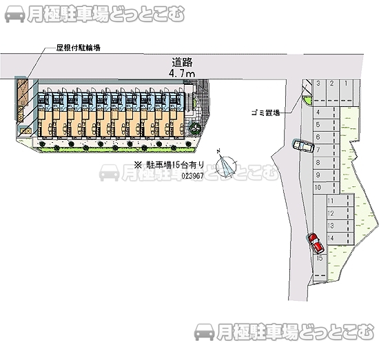 東海市加木屋町唐畑12－4の月極駐車場2