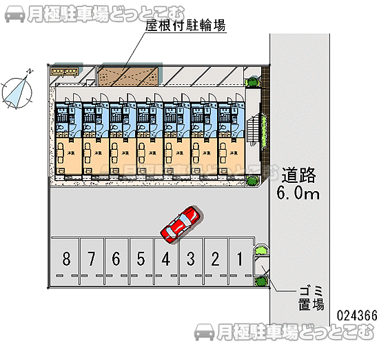 上尾市中妻4－5－2の月極駐車場1