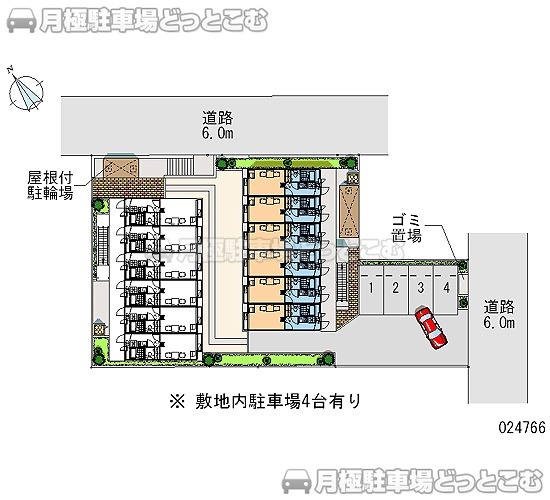 町田市鶴川4－22－15の月極駐車場1
