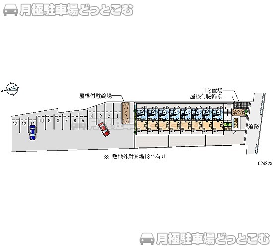 大東市中垣内2－18－20の月極駐車場1