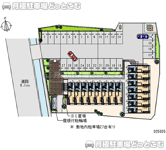千曲市桜堂櫻田459－3の月極駐車場1