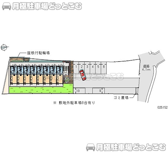 四條畷市岡山1－21－15の月極駐車場1