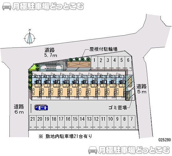 福岡市早良区田村6－13－1の月極駐車場1