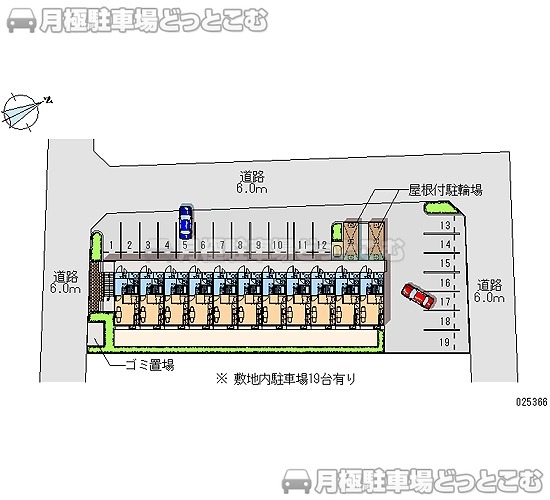 出雲市中野美保北2－5－1の月極駐車場1