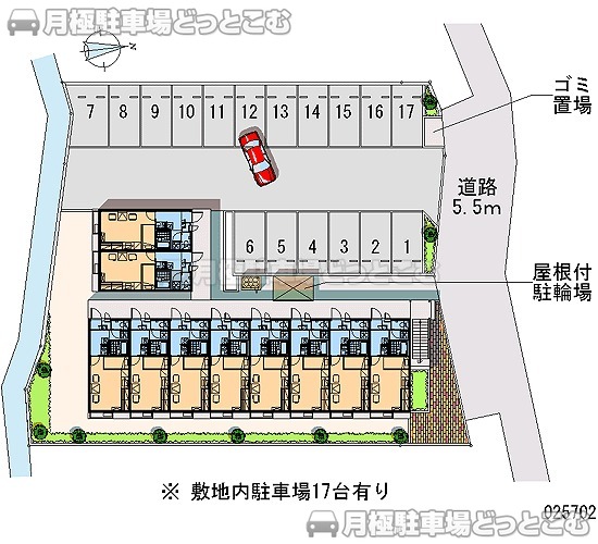 日立市中成沢町1－8－4の月極駐車場2